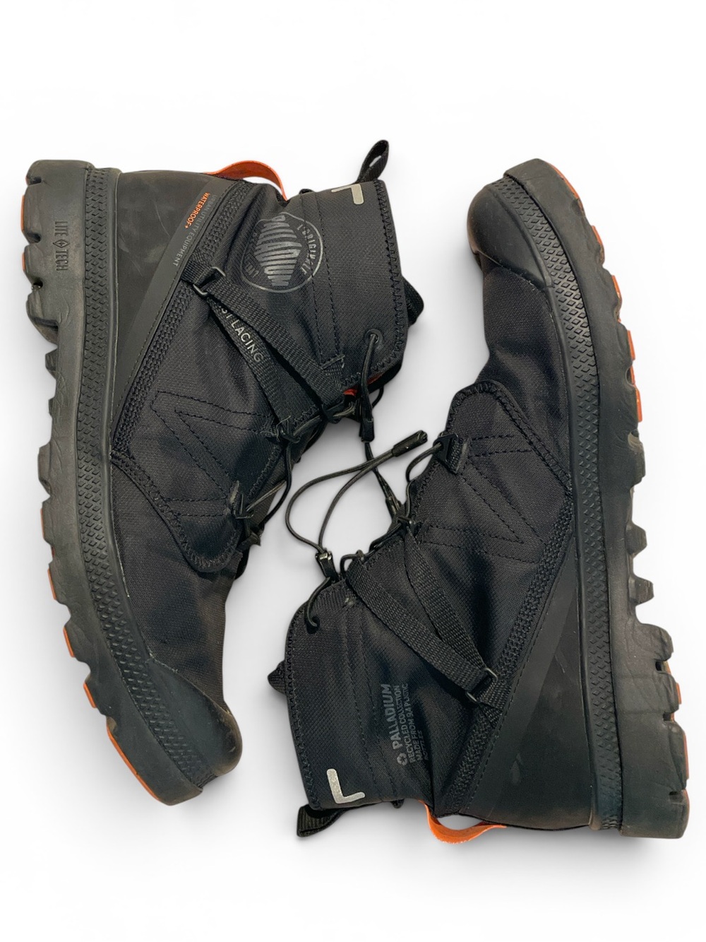 Palladium Men’s Black Trail Boots with Orange Accents